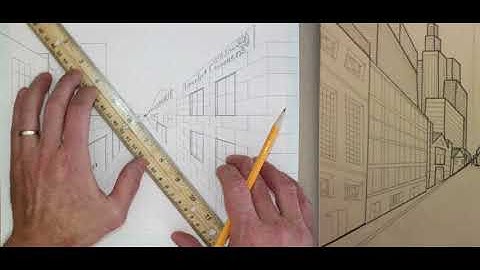 City Landscape in One Point Perspective part 3