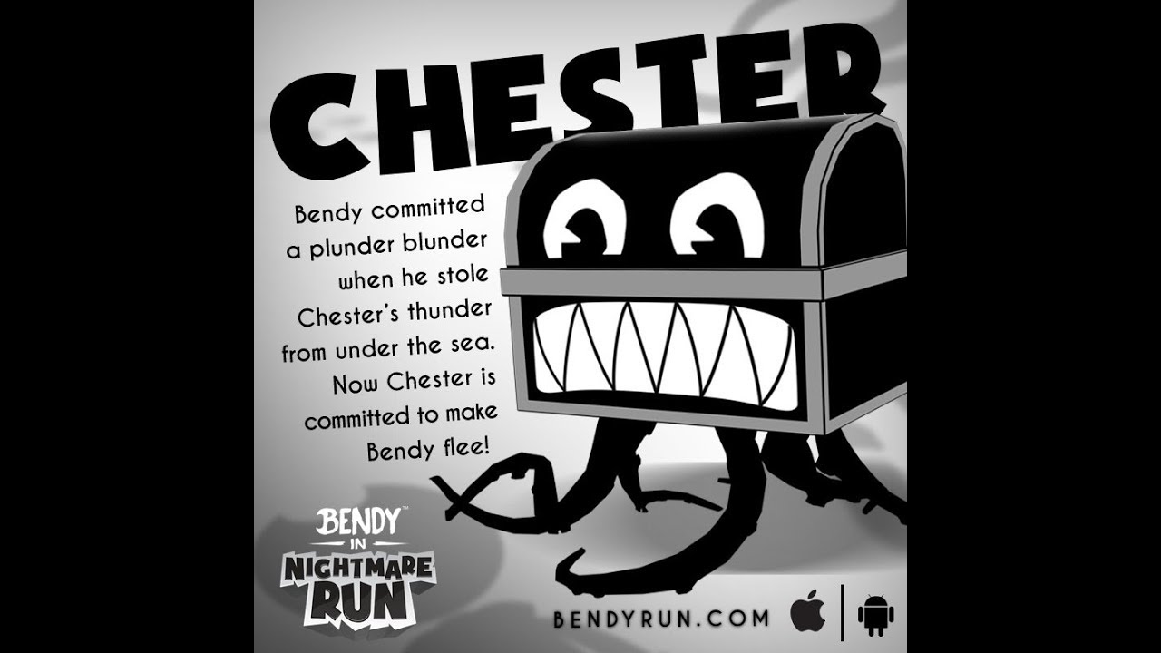 Bendy in nightmare run. БЕНДИ кошмарный побег сундук. Честер БЕНДИ. БЕНДИ РАН Честер. Честер из БЕНДИ.