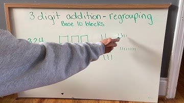 3-digit Addition with Regrouping using Base 10 Blocks Example 2