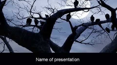 Moonlit Tree PowerPoint Template by PoweredTemplate.com