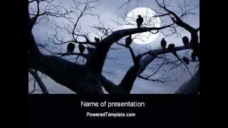 Moonlit Tree PowerPoint Template by PoweredTemplate.com