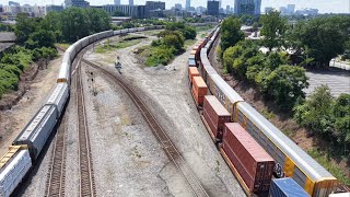Two Freights a Stack and a Coal Train Meet at Howell Wye on a Sunday Afternoon
