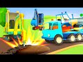 ¡Ayudemos a una aplanadora! Vehículos de Servicio. Dibujos animados de coches para niños.