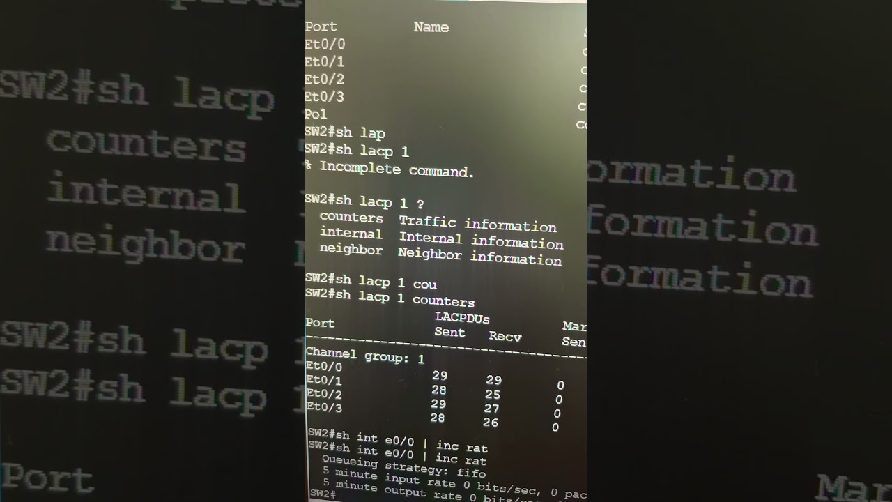T shoot for lacp etherchannel lab 