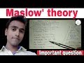 Maslow's theory of motivation || Maslow need theory in Hindi