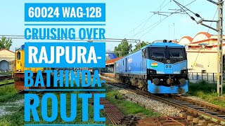 |TOKEN EXCHANGE INDIAN RAILWAYS|60024 WAG-12B(SRE) CRUISING OVER RAJPURA-BATHINDA-ROUTE AT PATIALA