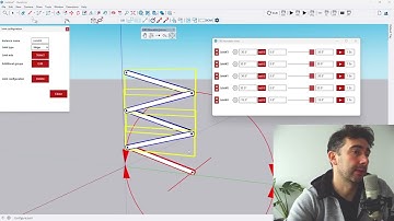 Scisors kinematic in SketchUp. Movable Joints extension.