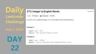 Daily LeetCode Challenge (Day 22): Integer to English Words