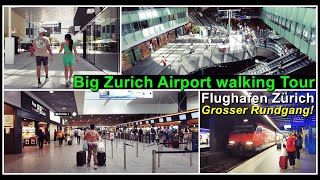 Big Zurich airport walking tour / Grosser Flughafen Zürich Rundgang, Kanton Zürich, Schweiz 2022