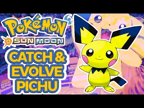 Where to catch Pichu and How to Evolve to Pikachu! Pokemon Sun Moon