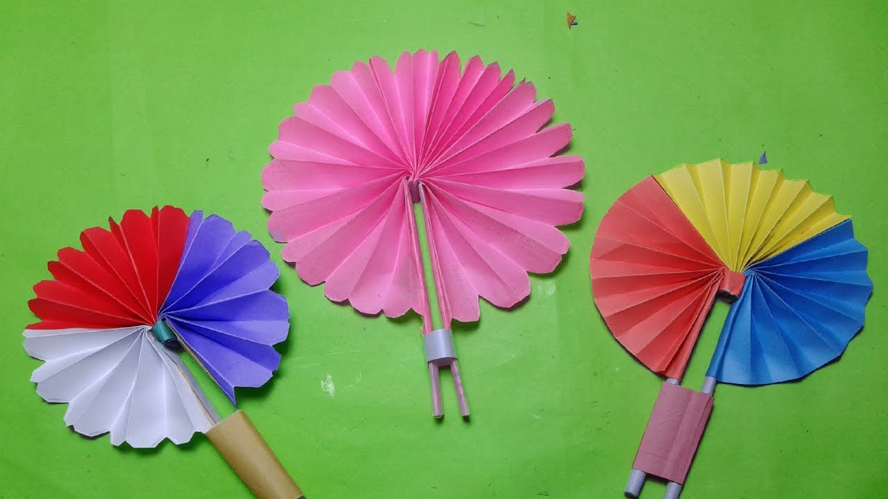 How To Make A Paper Fan At Homepaper Hand Fan Making Instructions Step By Step Youtube