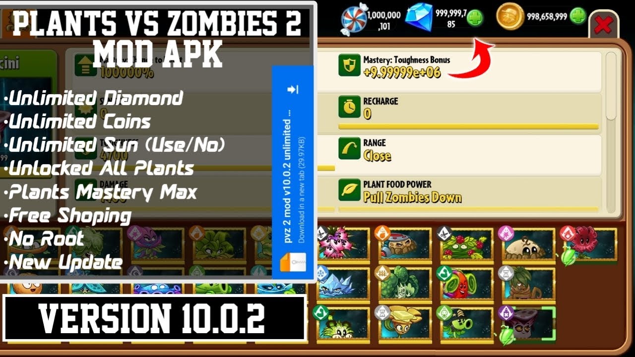 Plants vs Zombies 2 11.0.1 MOD APK (Unlimited Diamonds) Download