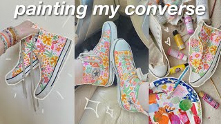 PAINTING MY OLD CONVERSE!! diy custom converse 🌸