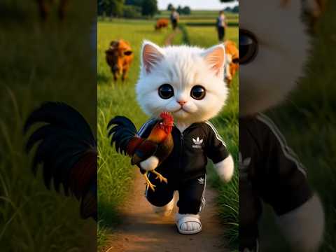 شوف القط مياو عمل ايه لما الديك هربمنه النهايه صادمه Cats Shorts Ai