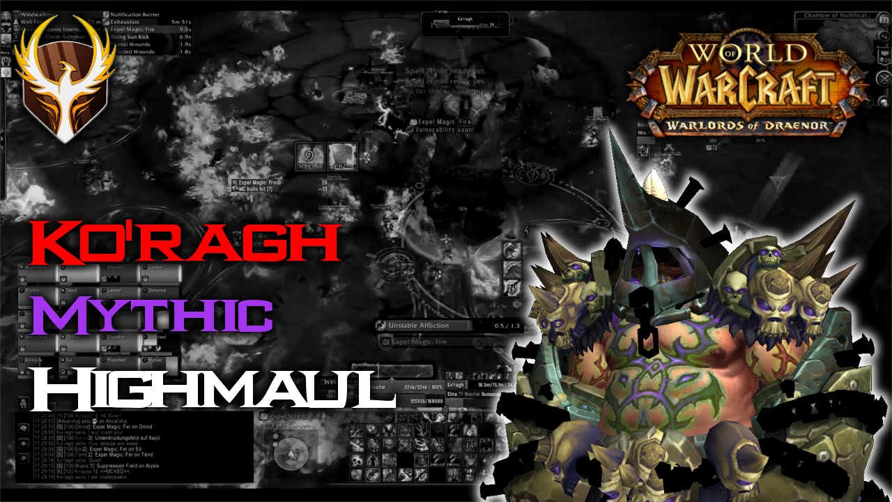 Ko'ragh (Mythic Highmaul) Affliction Warlock PoV - YouTube