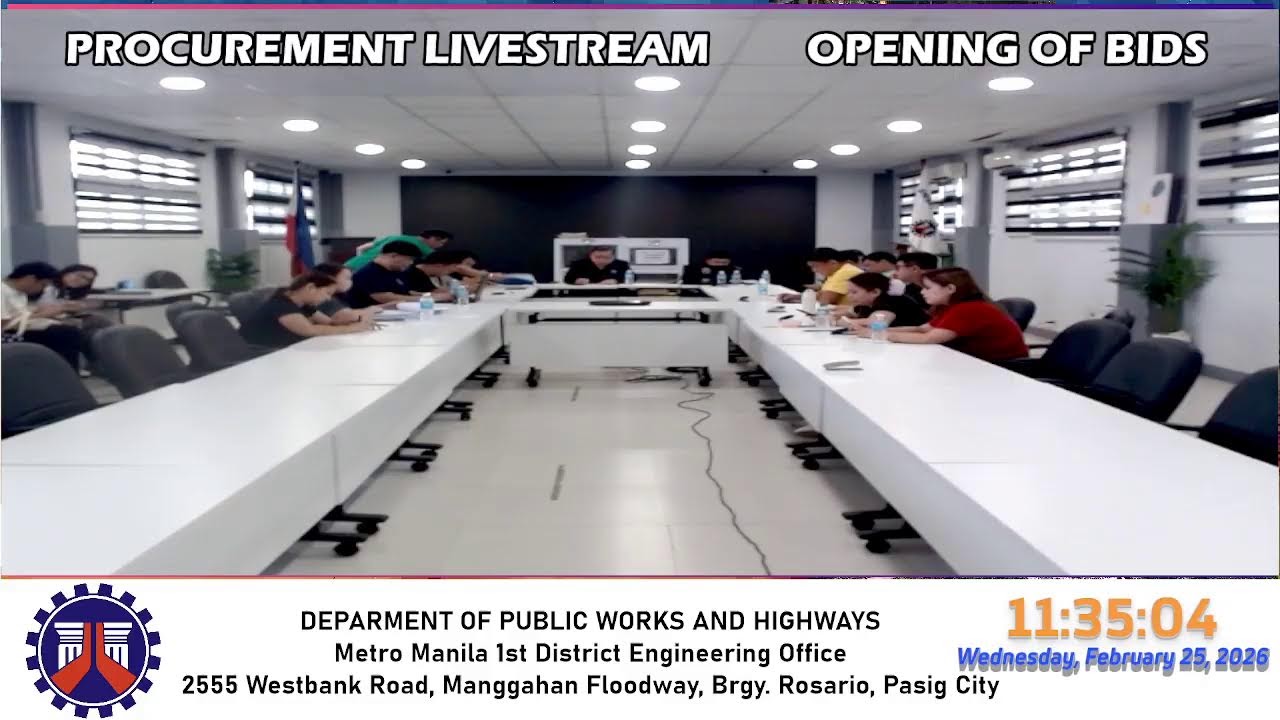 Procurement Livestream for DPWH Metro Manila 1st DEO on Feb 25, 2026