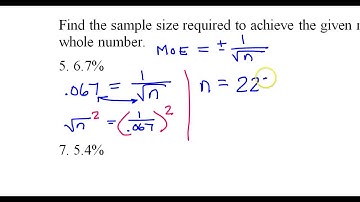 Day 2 HW   #5 to #8   Find the Sample Size Given the Margin of Error