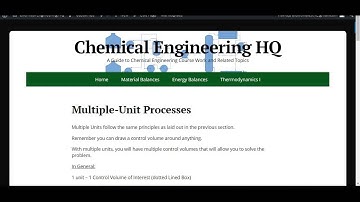 Material Balances, Multiple Unit Processes Example Problem Solution