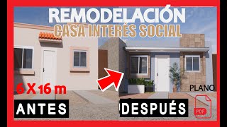REMODELACION DE CASA DE INTERES SOCIAL 6 X 15 m | Infonavit | Diseño de  Interiores | Económica ✓✓✓ - YouTube