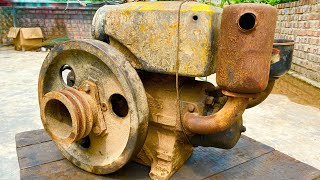 Full restoration of old rusty D7 KOBUTA engine | Repair and reuse D7 diesel engine R180