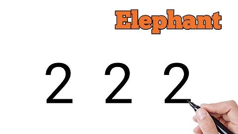 How to Draw Elephant from Number 222 | Easy Elephant Drawing for beginners | elephant drawing #27