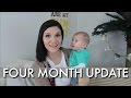 HAZEL&#39;S FOUR MONTH UPDATE | Rolling Over, Sleep Regression, Thumb Sucking