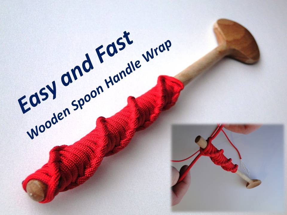 How to Make a Wooden House Spoon Handle Wrap- Paracord DNA Knot