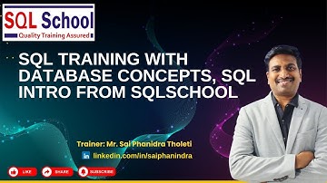 SQL Training with Database Concepts, SQL Intro from #sqlschool