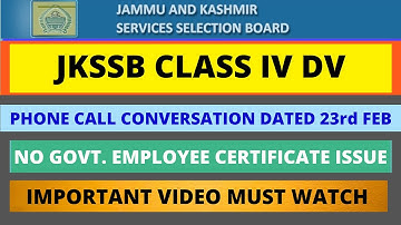 JKSSB Class IV DV| Phone Call Conversation Dated 23rd Feb| #UpdateOlogy