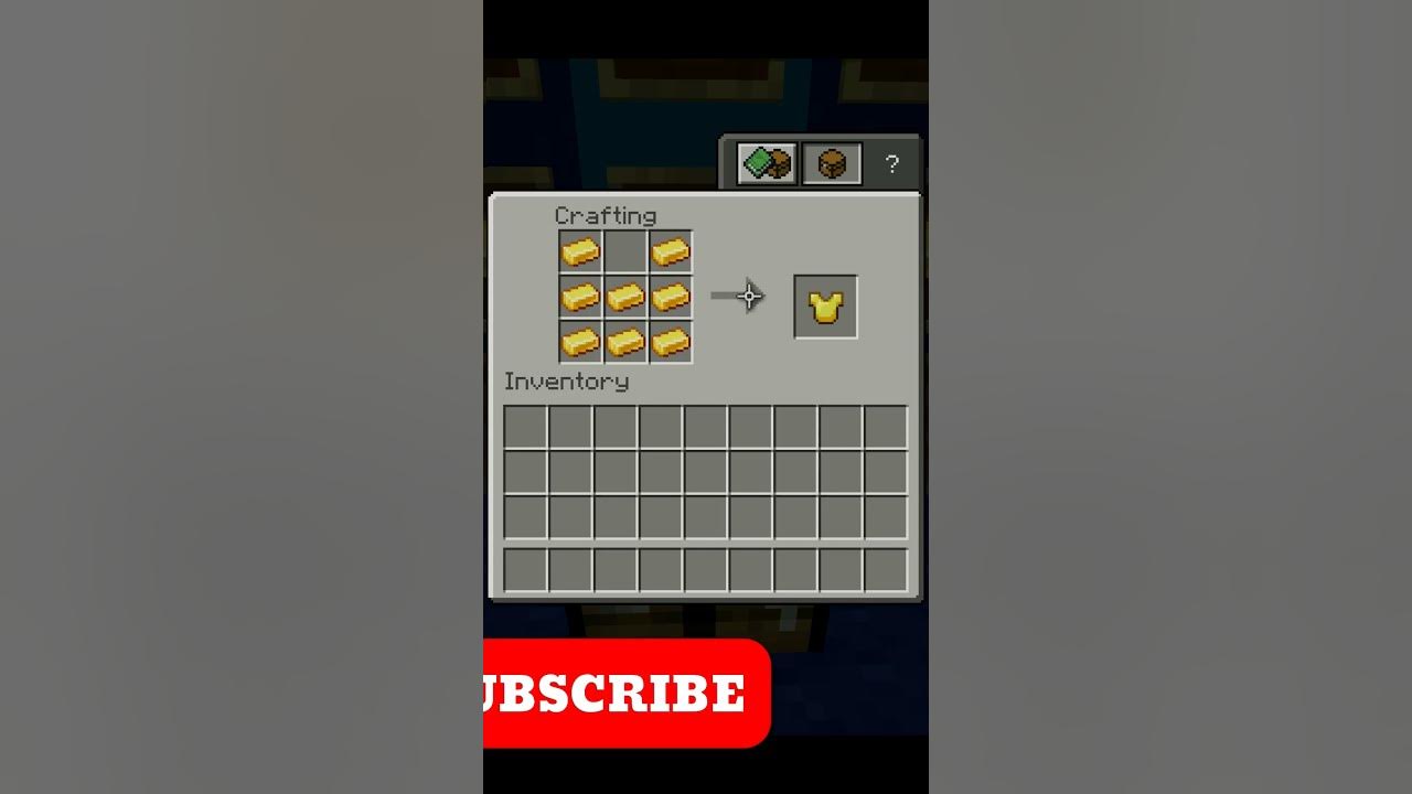 Minecraft How To Craft Gold Chestplate shorts minecraft YouTube