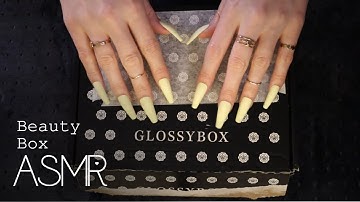 ASMR Glossybox unboxing (🎧 soft spoken, tapping, sleepy cardboard sounds)