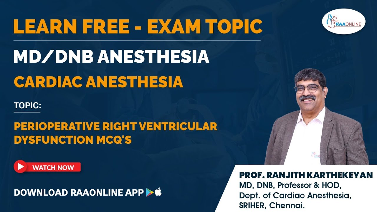MD/DNB Anesthesia | Cardiac Anesthesia | Perioperative Right ...