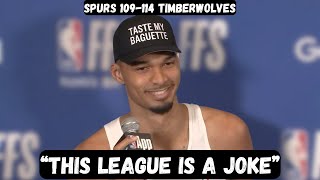 Victor Wembanyama calls ejection SOFT - Post Game Interview - Spurs vs Timberwolves - Game 4  screenshot 5