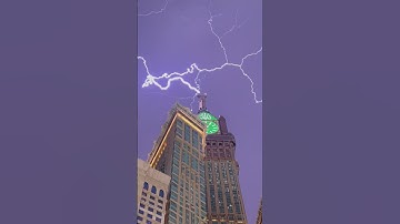 Lightening Makkah Clock Tower 22-Aug2023