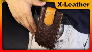 How to make a Leather Phone Pouch with Belt Clip and Magnetic Closure.