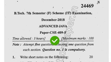 2018 Mdu BTech CSE 7th Sem Advance Java Question Paper
