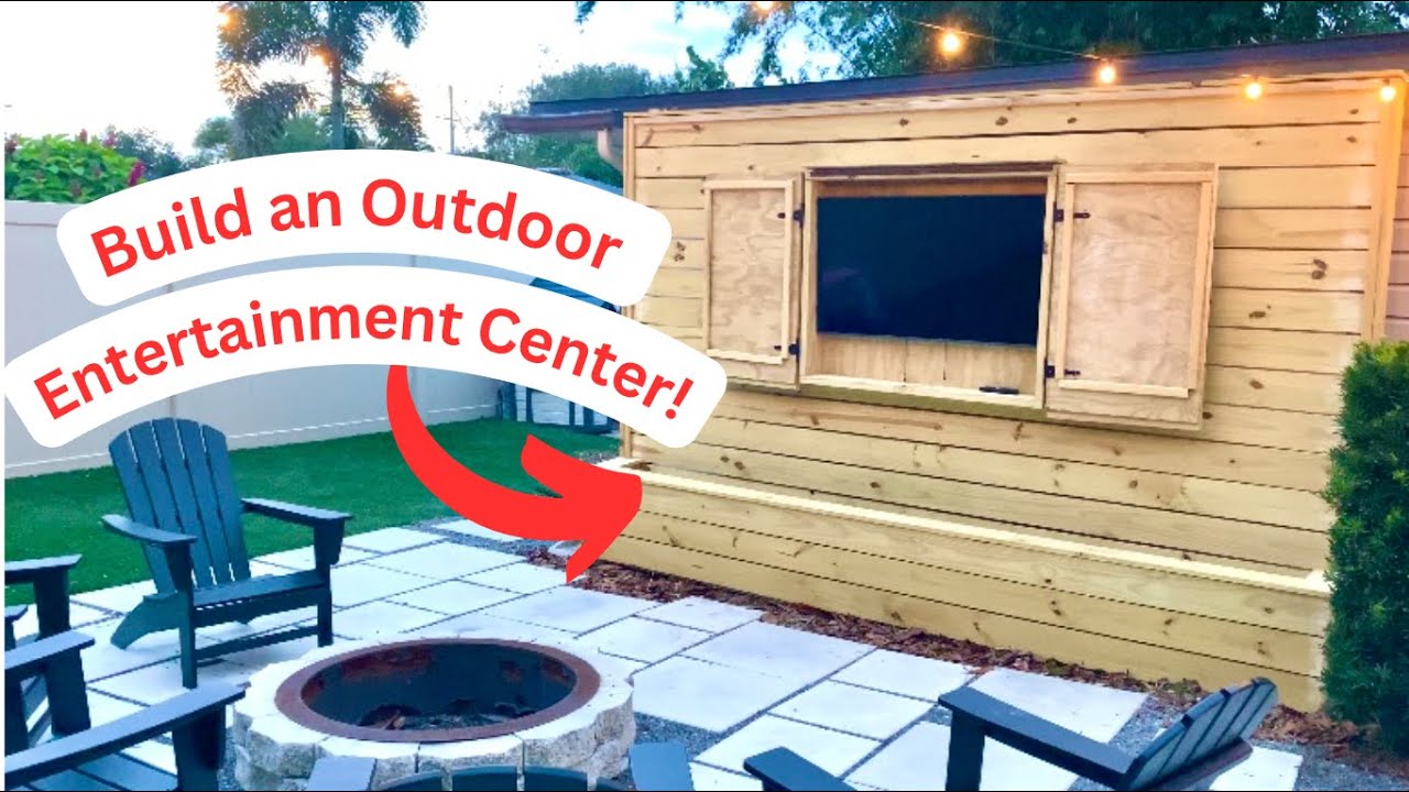 DIY Outdoor Entertainment Center with Raised Flower Bed Start to