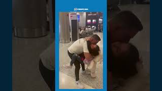 Emotivo reencuentro entre un padre cubano y su hija en el Aeropuerto de Miami