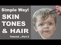 Pastel Portrait Tutorial ~ What colours to use for skin tones and hair. Pastel Painting of a baby