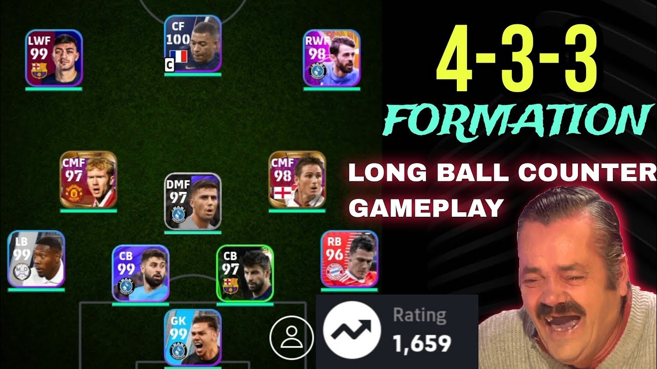 433 Formation is too Good For Long ball counter | efootball 2024 mobile ...