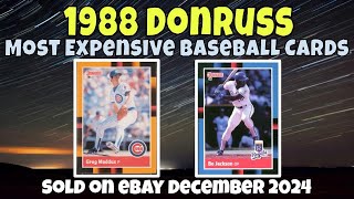 1988 Donruss Most Expensive eBay Sales Baseball Cards - December 2024