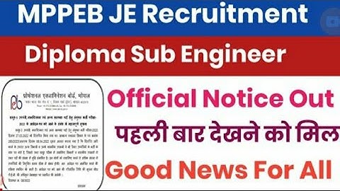 MPPEB important official notice out Diploma sub Engineer recruitment 2022 UPDATE VACANCY INCREASED