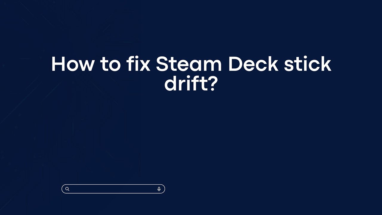 How to fix Steam Deck stick drift? - YouTube