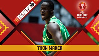 🇦🇺 Thon Maker's Amazing Performance vs. Jordan | 23 PTS \/ 8 REB | #FIBAASIACUP 2022