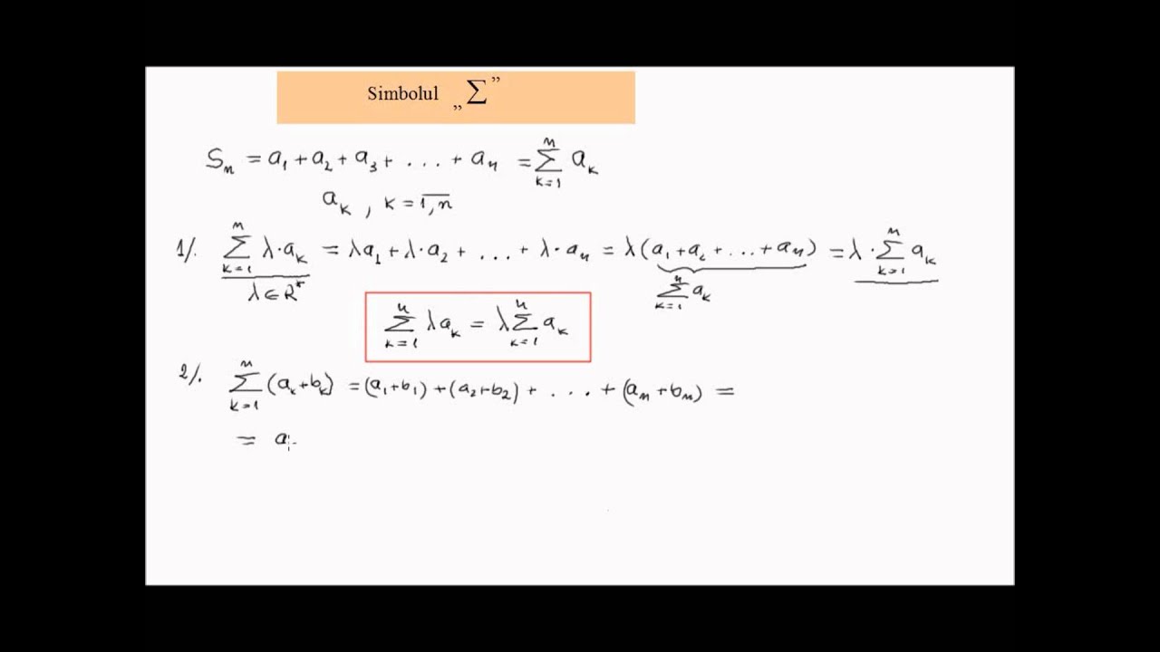 Simbolul Sigma Inductie Matematica Youtube