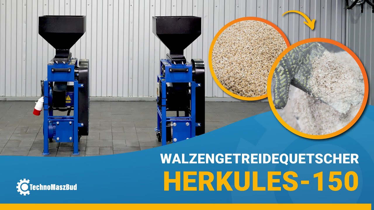 Elektrische Getreidequetsche HERKULES-150 – Arbeit mit Weizen