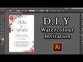 DIY Watercolour Flower Invitation tutorial | How to make professional invitations using Illustrator