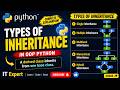 Types of Inheritance in Python 🔥| Lecture #34 (Single, Multiple, Multilevel, Hierarchical, Hybrid)