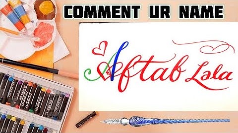 Aftab Lala Name Signature Calligraphy Status | How to Draw, Cursive Calligraphy with Cut Marker