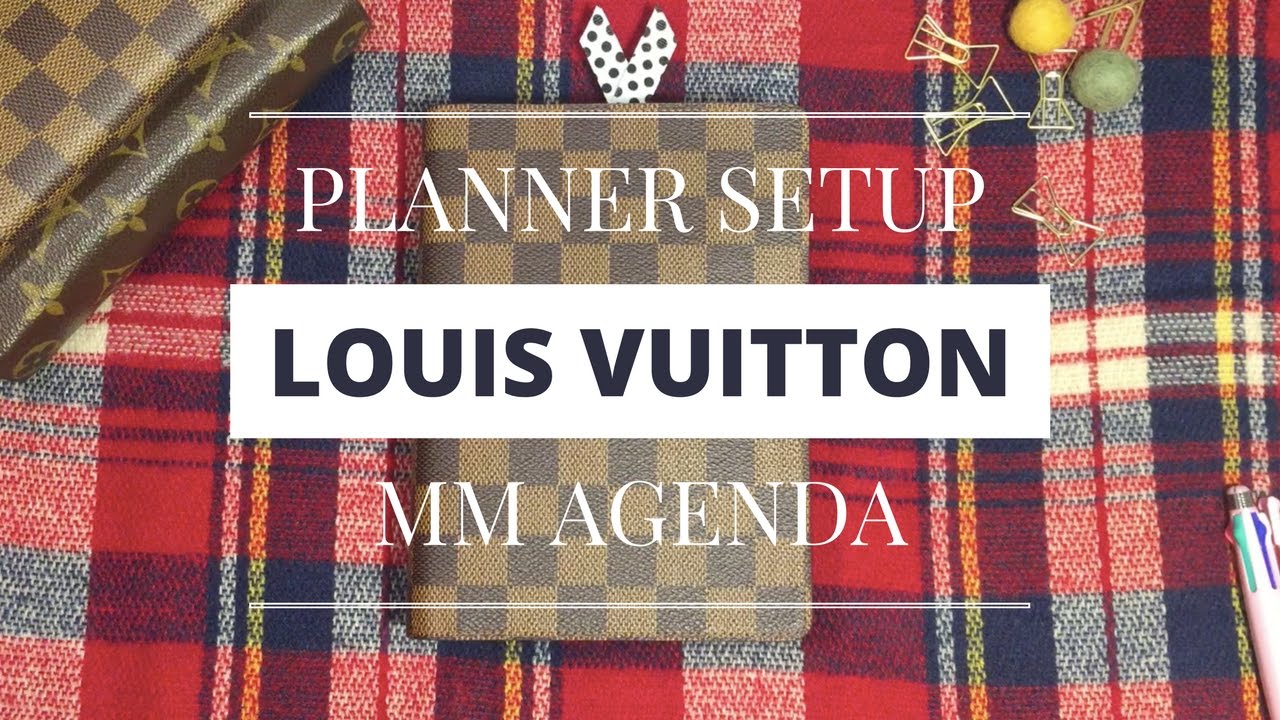 Planner Setup: Louis Vuitton MM Agenda Damier Ebene - YouTube